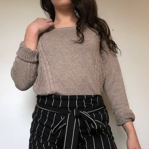 Brown Cableknit Sweater